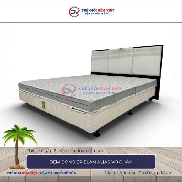 Đệm bông ép Elan Alias gấp 2 vỏ chần 2